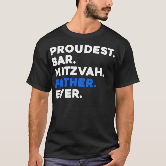 Camiseta Mens ProuDEST BAR MITZVAH PAI NUNCA Jewish BOY (Frente)