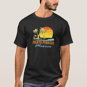 Camiseta Mens Puerto Penasco Mexico Beach Sunset Palm Trees