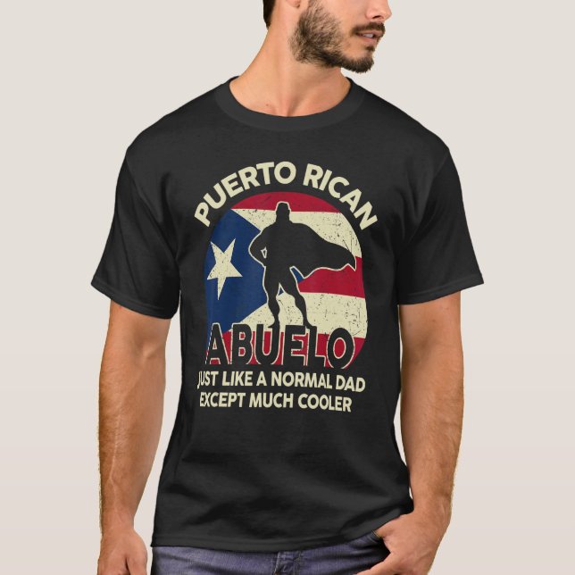Camiseta Mens Puerto Rican Abuelo Porto Rico Avô Fath (Frente)