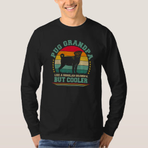 Camiseta Mens Pug Dog Vintage Pug Dia de os pais Vovô