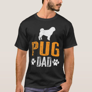 Camiseta Mens Pug Pai Presente Cão Pai Pug Dia Pai Presente