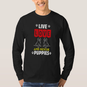 Camiseta Mens Puppy Adotion Live Love And Rescut Dogs Anim