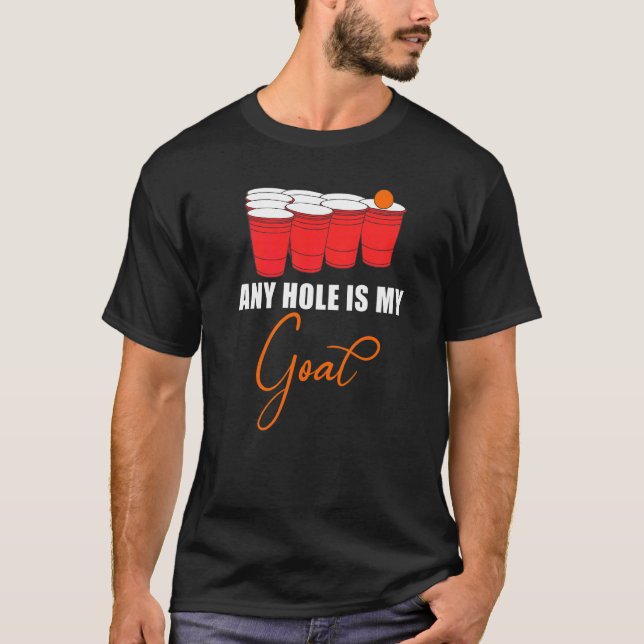 Camiseta Mens Qualquer Buraco É Meu Bebendo De Jogos Alcoól (Frente)