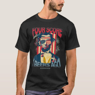 Camiseta Mens Quatro Pontas E 7 Cervejas Atrás Engraçado 