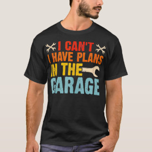 Camiseta Mens Que Não Posso Ter Planos No Mech Engraçado.