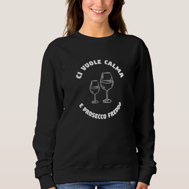 Camiseta Mens Quer Calma E Prosecco Frio Para Vinho (Frente)