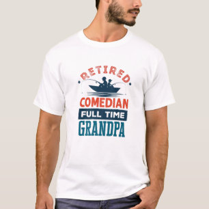 Camiseta Mens Recansados Tempo de Cheio Comediante Vovô Plu