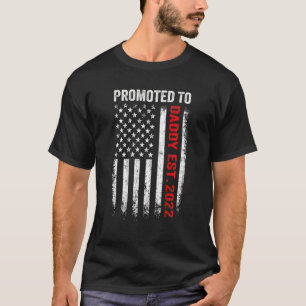 Camiseta Mens Red Line Promovida Para O Pai 2022 Bombeiro D