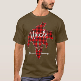 Camiseta Mens Red Xadrez Tio Urso, Tio Red Buffalo Xadrez