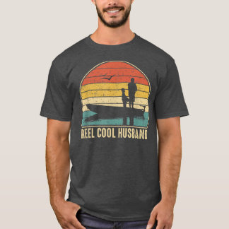 Camiseta Mens Reel Cool Husband FishingFunny Fish Vintage 