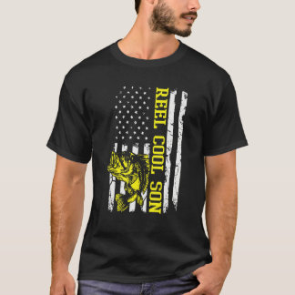 Camiseta Mens Reel Cool Son Fishing Dad Fisherman Angler Fa