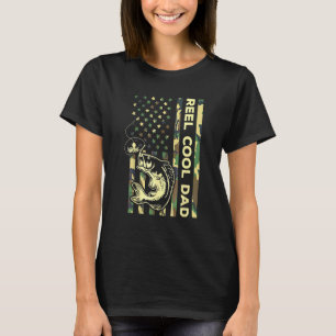 Camiseta Mens Reel Legal Pai Pescador Pai Peixe Patriótico