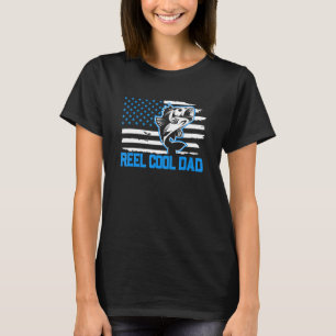 Camiseta Mens Reel Legal Pesca Pai Norte-Americana Bandeira
