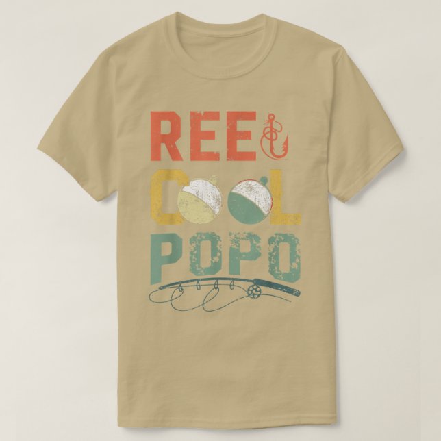 Camiseta Mens Reel Legal Popo Pescar, Dia de os pais Divert (Frente do Design)