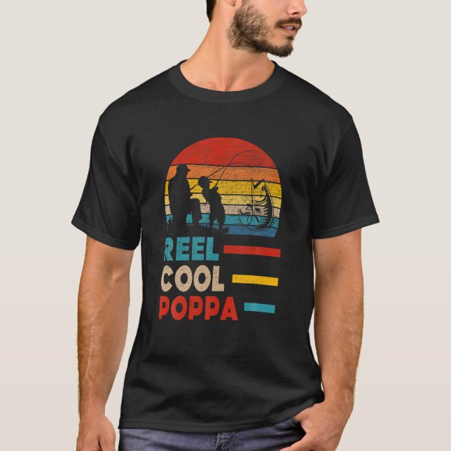 Camiseta Mens Reel Legal Poppa Pai Pescador Dia Gi (Frente)