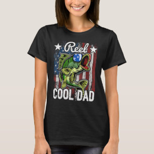 Camiseta Mens Reel, Pai Legal que pesca pavilhão americano