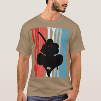 Camiseta Mens Retro 32º Aniversário para Ninja Men Samurai