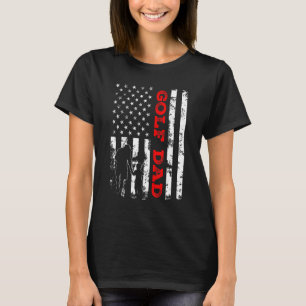 Camiseta Mens Retro-Americano Bandeira Orud Pai Golf