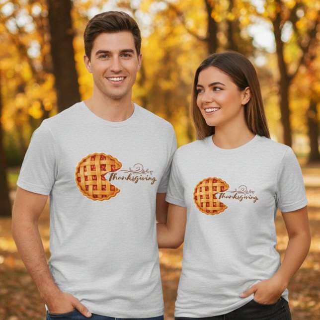 Camiseta Men's Retro Arcade Pumpkin Pie Thanksgiving (Criador carregado)