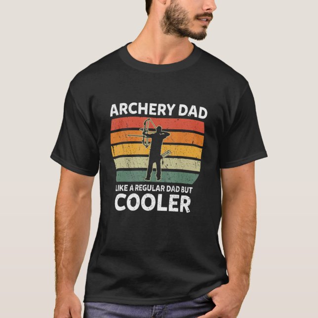 Camiseta Mens Retro Archery Pai Como Um Pai Regular Mas Leg (Frente)