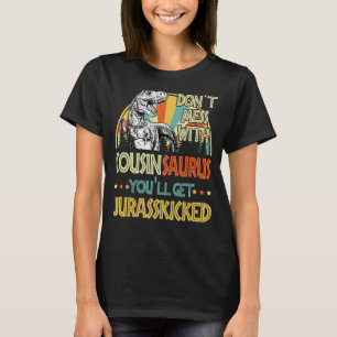 Camiseta Mens Retro Cousinsaurus Dinossaur Rex Vintage Fath