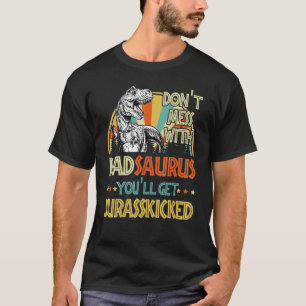 Camiseta Mens Retro Dadsaurus Dinosaur Rex Vintage