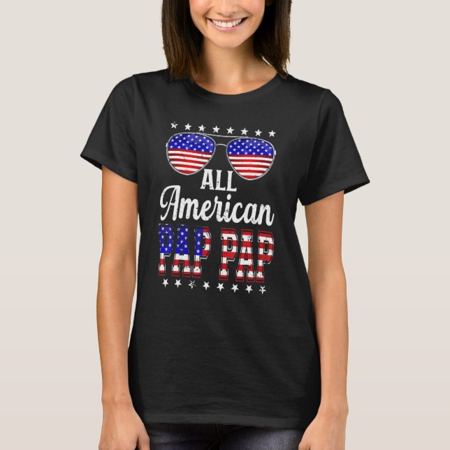 Camiseta Mens Retro Dia de os pais All American Pap Us Fl (Frente)