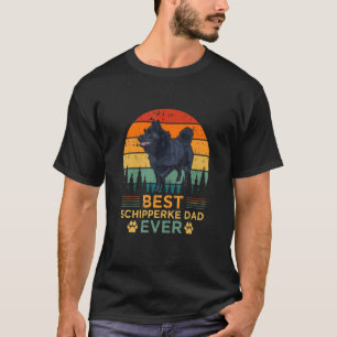 Camiseta Mens Retro Estilo Melhor Pai Schipperke Nunca do P
