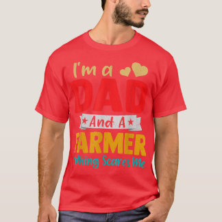 Camiseta Mens Retro Eu sou um Pai e uma Farmer Engraçada D 