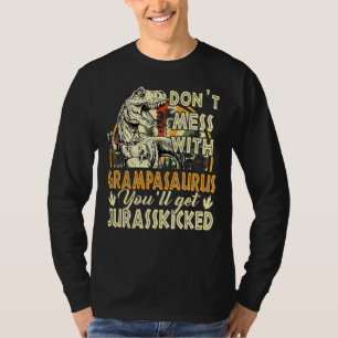 Camiseta Mens Retro Grampa Rex Saurus Dia de os pais Christ