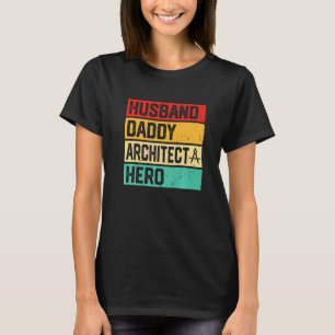 Camiseta Mens Retro Husband Pai arquiteto Herói D do Pai