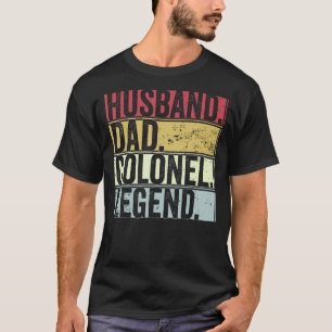 Camiseta Mens Retro Husband Pai Coronel Legenda Para Pai