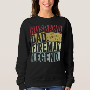 Camiseta Mens Retro Husband Pai Fireman Legenda Para Pai