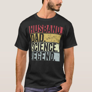 Camiseta Mens Retro Husband Pai Science Legenda For Padre