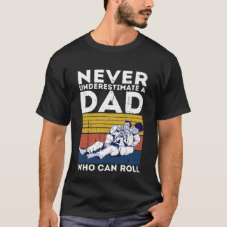 Camiseta Mens Retro Jiu Jitsu Pai BJJ Men Padre Vintage