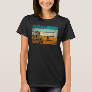 Camiseta Mens Retro Marido Pai Herói Legenda de Voleibol