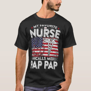 Camiseta Mens Retro Meu Enfermeiro Favorito Me Chama Pap Fa