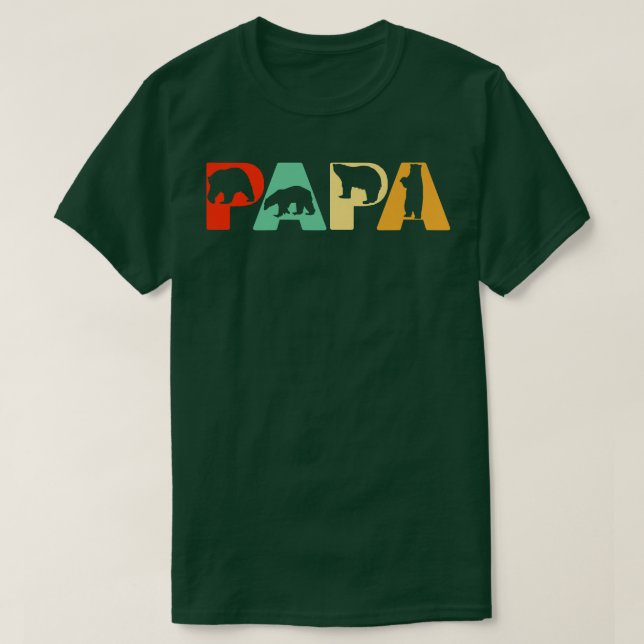 Camiseta Mens Retro Papa Urso Pai Engraçado Urso Engraçado  (Frente do Design)