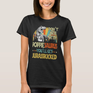 Camiseta Mens Retro Poppiesaurus Dinosaur Rex Vintage Fathe