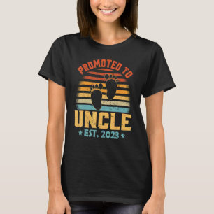 Camiseta Mens Retro Promovido À Gravidez Do Tio Est 2023