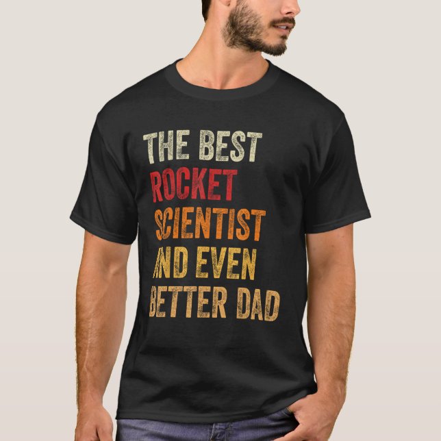 Camiseta Mens Retro Rocket Scientist E Melhor Pai F (Frente)