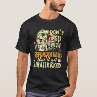 Camiseta Mens Retro Stepdad Rex Saurus Dia de os pais Chris
