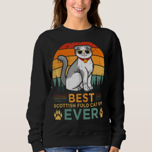 Camiseta Mens Retro Style Best Scottish Fold Cat Pai Ever F