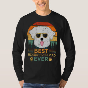 Camiseta Mens Retro Style Melhor Pai Bichon Frise Já Pai
