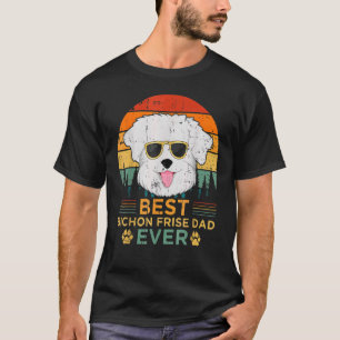 Camiseta Mens Retro Style Melhor Pai Bichon Frise Já Pai