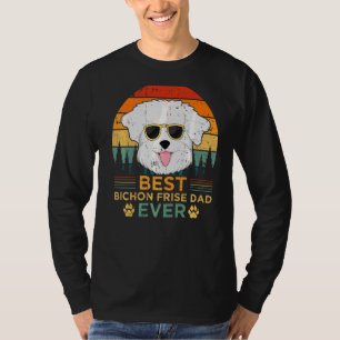 Camiseta Mens Retro Style Melhor Pai Bichon Frise Já Pai