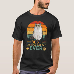 Camiseta Mens Retro Style Melhor Pai De Gato De Ragdola Já 