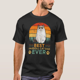 Camiseta Mens Retro Style Melhor Pai De Gato De Ragdola Já 