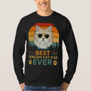 Camiseta Mens Retro Style Melhor Pai De Gato Persa Já Pai
