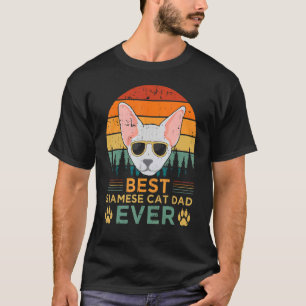 Camiseta Mens Retro Style Melhor Pai De Gato Siamês Nunca P